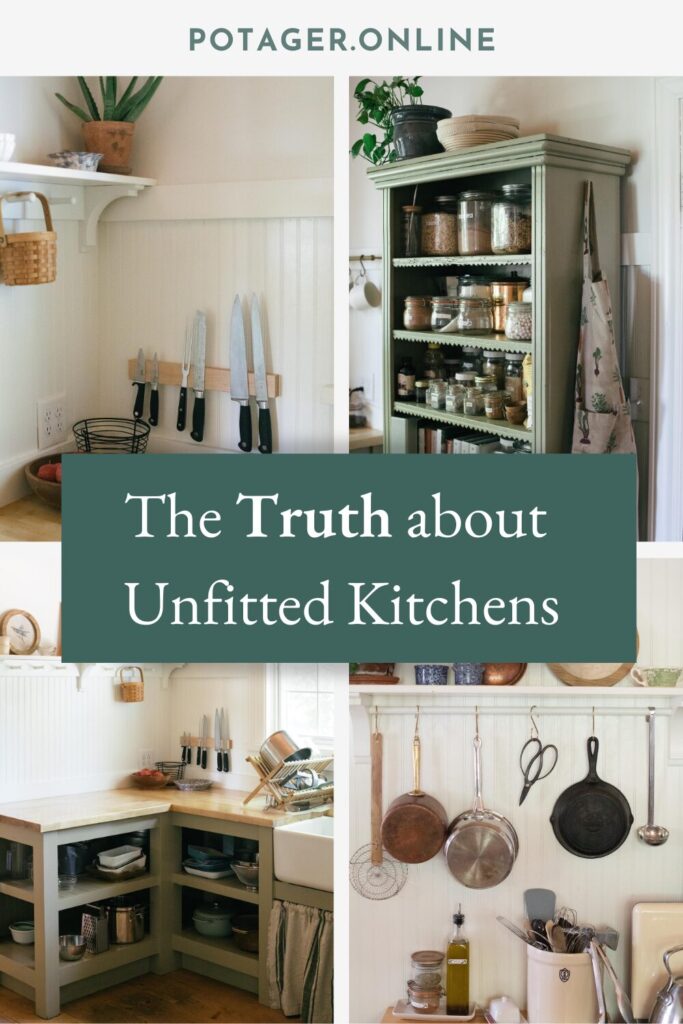 Pinnable image showing unfitted kitchens farmhouse cottage country kitchens