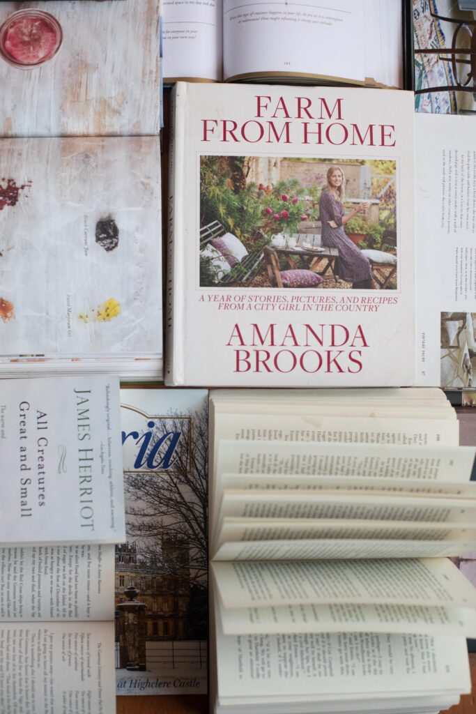 Image of a bunch of books laid out to read during Winter